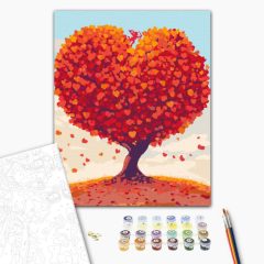   Ősz, természet, szerelem - Számfestő készlet kereten 40x50