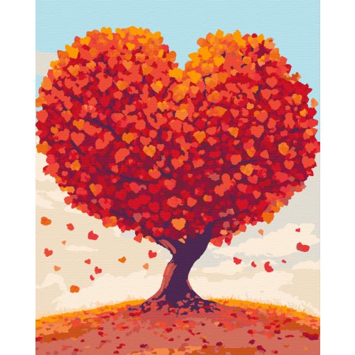 Ősz, természet, szerelem - Számfestő készlet kereten 40x50