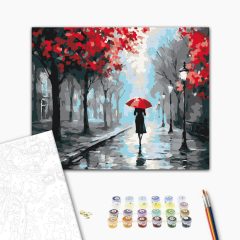 Őszi magány - Számfestő készlet kereten 40x50