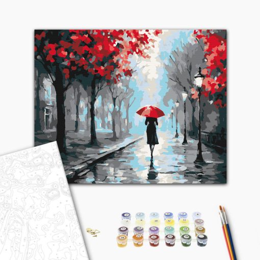 Őszi magány - Számfestő készlet kereten 40x50