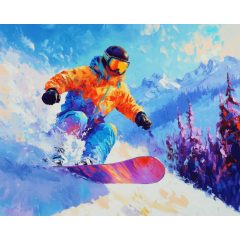 Adrenalin a hegyekben - Számfestő készlet kereten 40x50