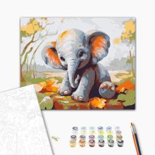 Kiselefánt - Számfestő készlet kereten 40x50