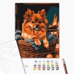   Cukiság a kandallónál 2 - Számfestő készlet kereten 40x50