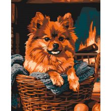 Cukiság a kandallónál 2 - Számfestő készlet kereten 40x50