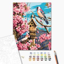 Madarak - Számfestő készlet kereten 40x50