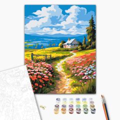 Színes rét - Számfestő készlet kereten 40x50