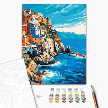 Tengeri város - Számfestő készlet kereten 40x50