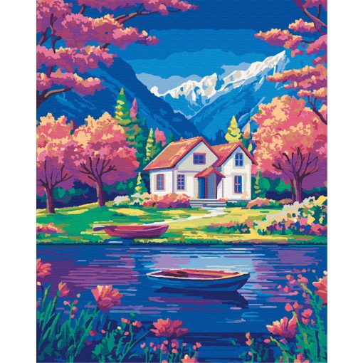 Friedliche Zuflucht - Malen-nach-Zahlen-Set auf Keilrahmen 40x50