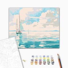 Kék horizont - Számfestő készlet kereten 40x50