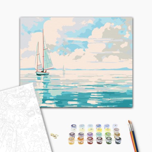 Kék horizont - Számfestő készlet kereten 40x50