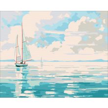 Kék horizont - Számfestő készlet kereten 40x50