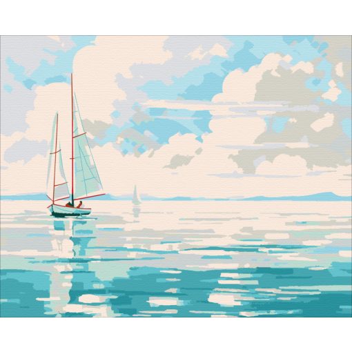 Kék horizont - Számfestő készlet kereten 40x50