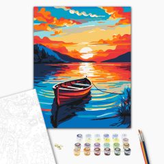 Csónak - Számfestő készlet kereten 40x50