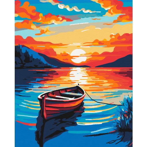 Csónak - Számfestő készlet kereten 40x50