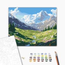 Lélegzetelállító táj - Számfestő készlet kereten 40x50