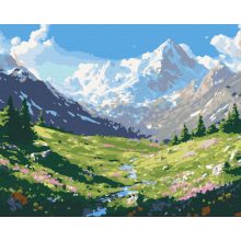 Lélegzetelállító táj - Számfestő készlet kereten 40x50