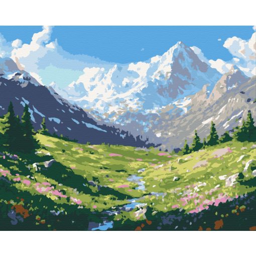 Lélegzetelállító táj - Számfestő készlet kereten 40x50