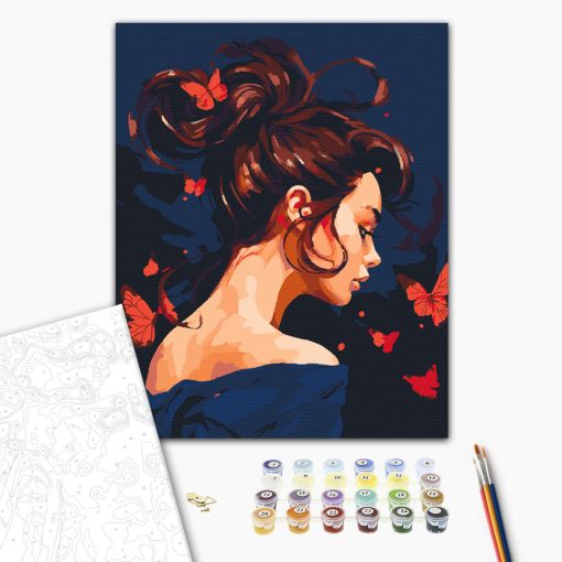 Pillangóhatás - Számfestő készlet kereten 40x50