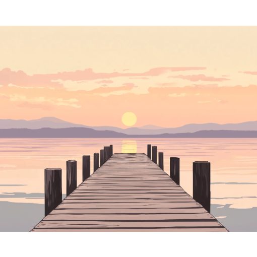 Móló nyugalom - Számfestő készlet kereten 40x50