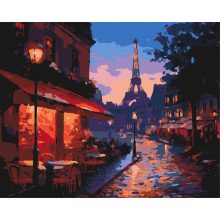 Párizs nyugodt utcái - Számfestő készlet kereten 40x50