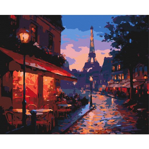 Párizs nyugodt utcái - Számfestő készlet kereten 40x50