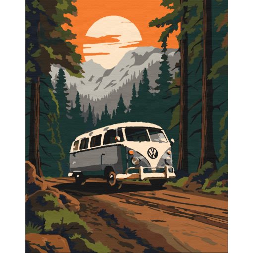 Kempingút - Számfestő készlet kereten 40x50