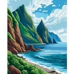 Part menti hegyek - Számfestő készlet kereten 40x50