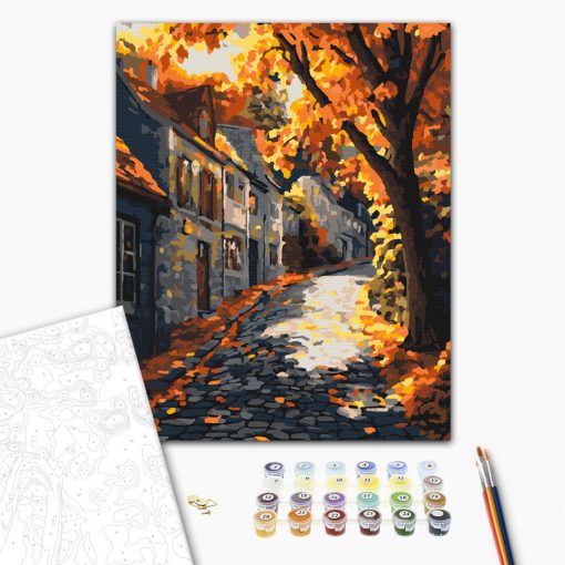 Macskaköves út - Számfestő készlet kereten 40x50