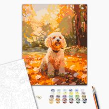 Kutyaséta - Számfestő készlet kereten 40x50