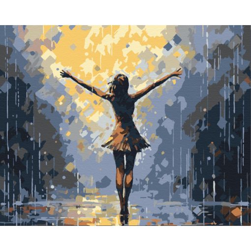 Tanz im Regen - Malen-nach-Zahlen-Set auf Keilrahmen 40x50