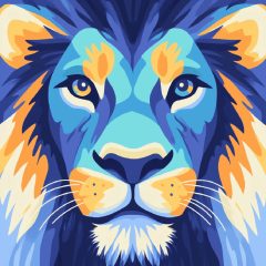 Absztrakt oroszlán - Számfestő készlet kereten 40x40