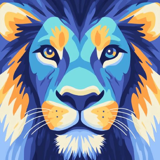 Absztrakt oroszlán - Számfestő készlet kereten 40x40