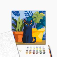 Szoba cica 1 - Számfestő készlet kereten 40x40