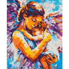 Engelhafte Umarmung - Malen-nach-Zahlen-Set auf Keilrahmen 40x50