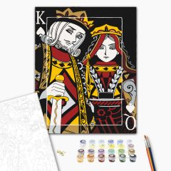   Königliches Paar - Malen-nach-Zahlen-Set auf Keilrahmen 40x50