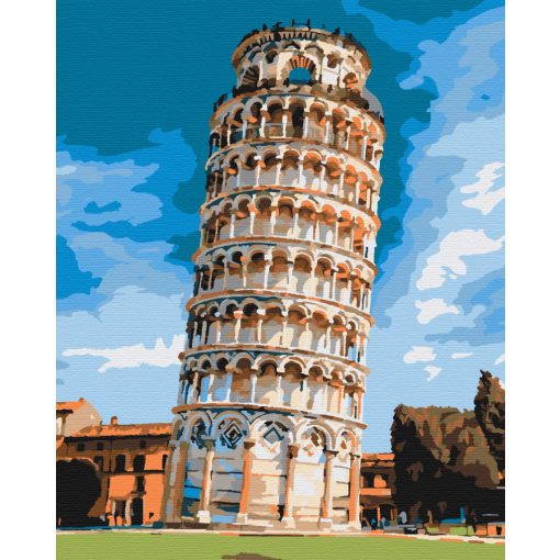 A pisai ferde torony - Számfestő készlet kereten 40x50