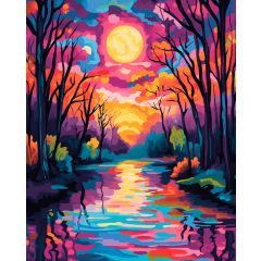 Sokszínű patak - Számfestő készlet kereten 40x50