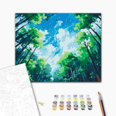 Lombkorona égbolt - Számfestő készlet kereten 40x50