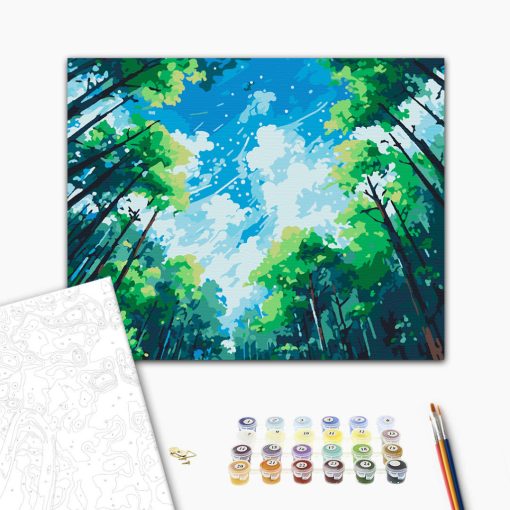 Lombkorona égbolt - Számfestő készlet kereten 40x50