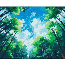 Lombkorona égbolt - Számfestő készlet kereten 40x50