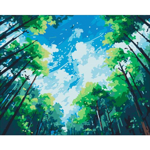 Lombkorona égbolt - Számfestő készlet kereten 40x50