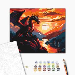 Tüzes alkony - Számfestő készlet kereten 40x50