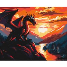 Tüzes alkony - Számfestő készlet kereten 40x50