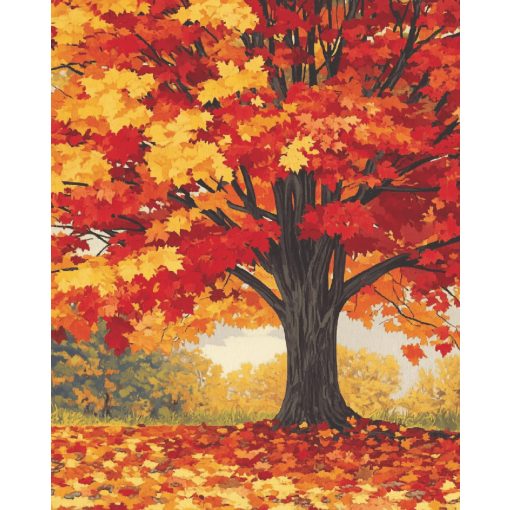 Őszi juhar - Számfestő készlet kereten 40x50