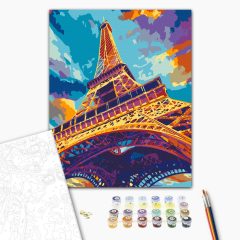 Eiffel-torony - Számfestő készlet kereten 40x50