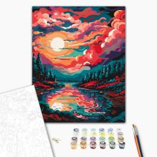 Festett alkony - Számfestő készlet kereten 40x50