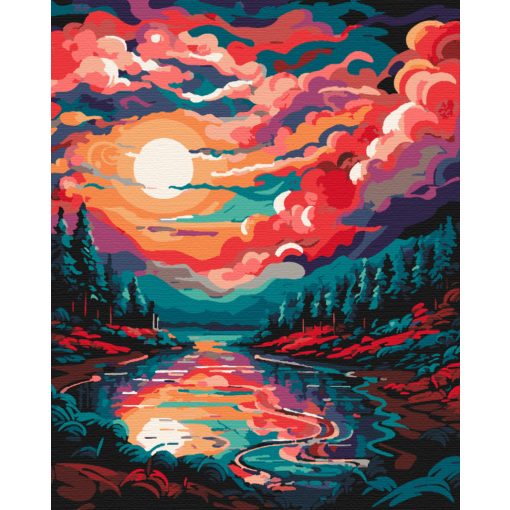 Festett alkony - Számfestő készlet kereten 40x50