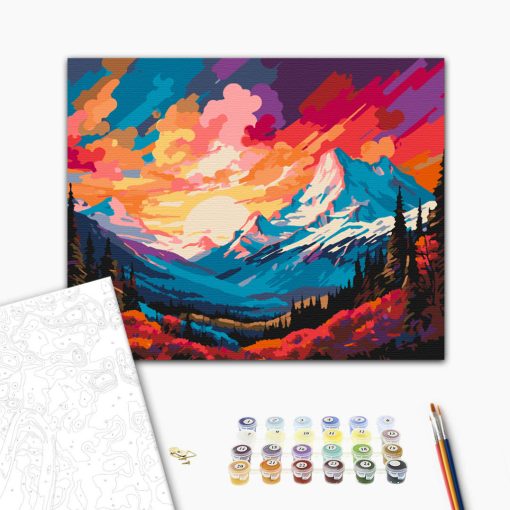 Színek völgye - Számfestő készlet kereten 40x50