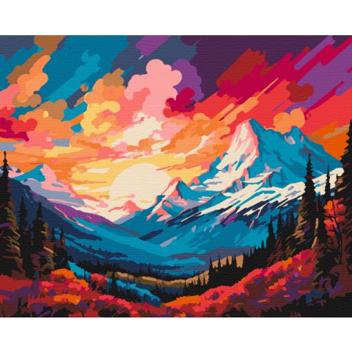 Színek völgye - Számfestő készlet kereten 40x50