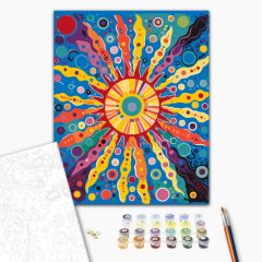 Absztrakt mandala - Számfestő készlet kereten 40x50